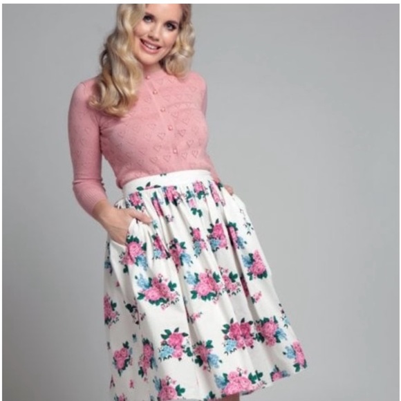 Collectif Jasmine Floral Swing skirt | XS NWT (UK 8) - Picture 2 of 7